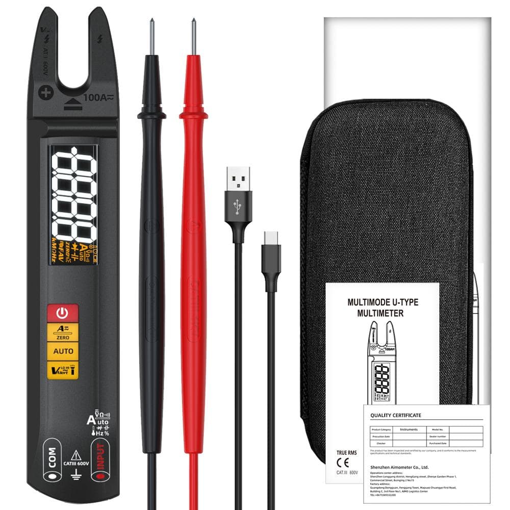 3in1 Handheld Digital Multimeter Clamp Ammeter Electric Test Pen LCD Color Display Handheld multicolour