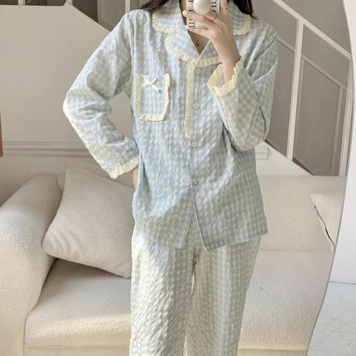 Women's Pajamas New Autumn Spring Long Sleeve Soft Sleepwear Set Striped cartoon pyjama Woman Home Nightwear Set Cardigan XXL