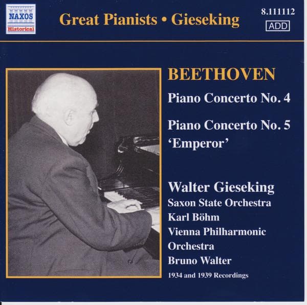CD GIESEKING/BOEHM/WALTER - Klavierkonzert 4+5  8111112 Naxos Historica 2006 Europe Classical Used