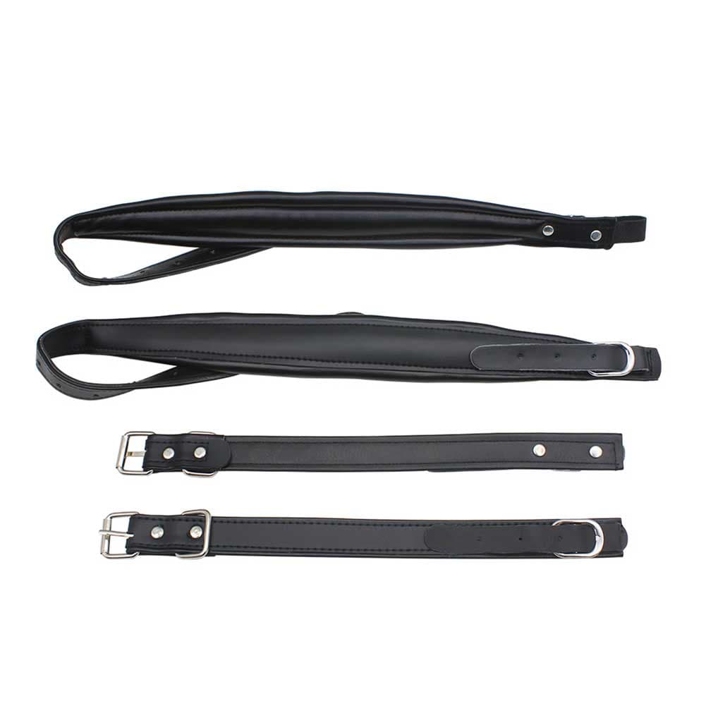 1 Pair PU Leather Adjustable Length Shoulder Arm Straps for Accordion (Black)