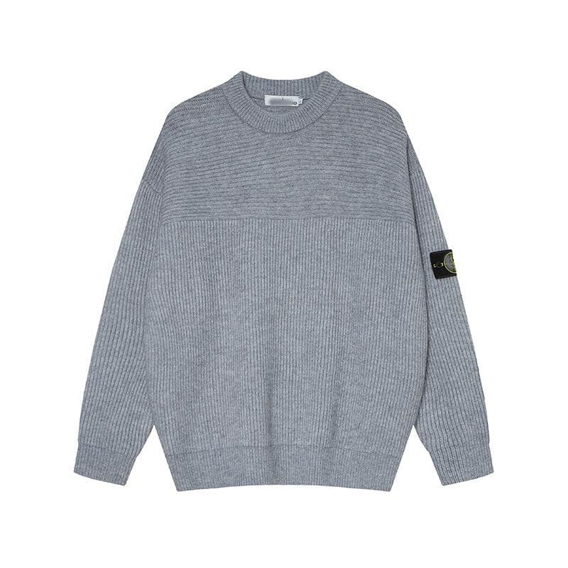 Cross-Border Stone Island Round Neck Unisex Pullover Sweater - European & American Trendy Style L