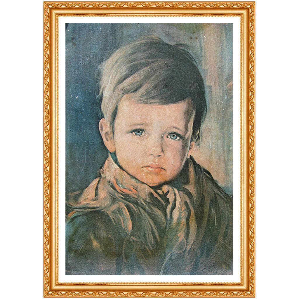 Full Round Drill 5D DIY Diamond Painting Tears Boy Embroidery Cross Stitch Rhinestone Home Decor 20X30CM