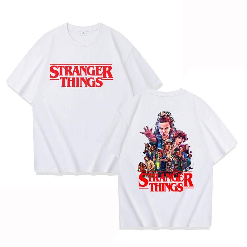 Stranger Things Unisex Summer Short Sleeve Top, Plus Size XXS-4XL, Cross-Border Exclusive XL white