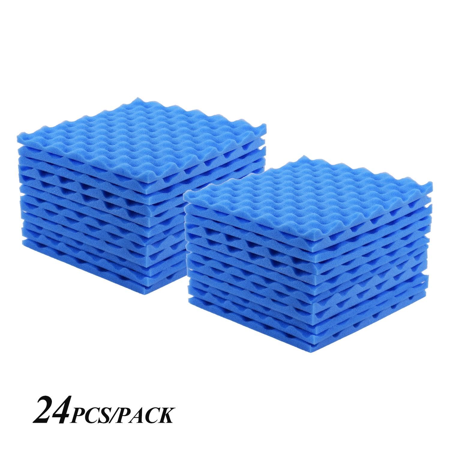 Studio Acoustic Foams Panels Sound Insulation Foam 30 * 30cm/ 12 * 12in, Pack of 36pcs, Dark Gray Pack of 24pcs blue