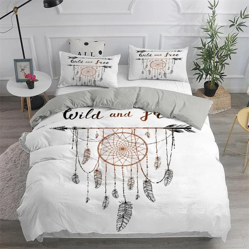 Dream Catcher Bedding Set Elegant Bohemian Duvet Cover Queen Twin Full Ethnic Quilt Cover Single Double King Comforter Bed Cover 150X200cm-3pcs