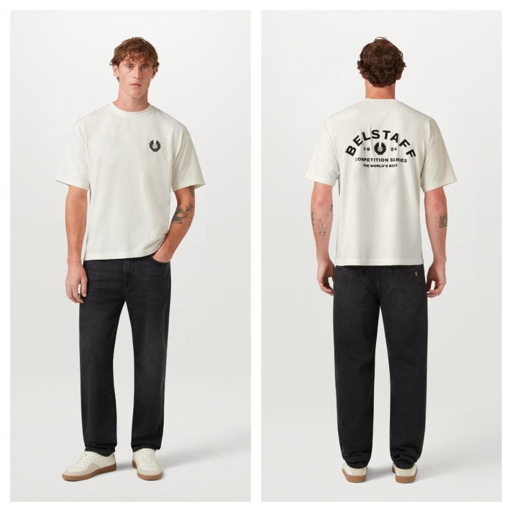 Belstaff Classic Logo T-Shirt, British Motorcycle Heritage Unisex Black Casual Tee, Minimalist Streetwear, Everyday Wear S green