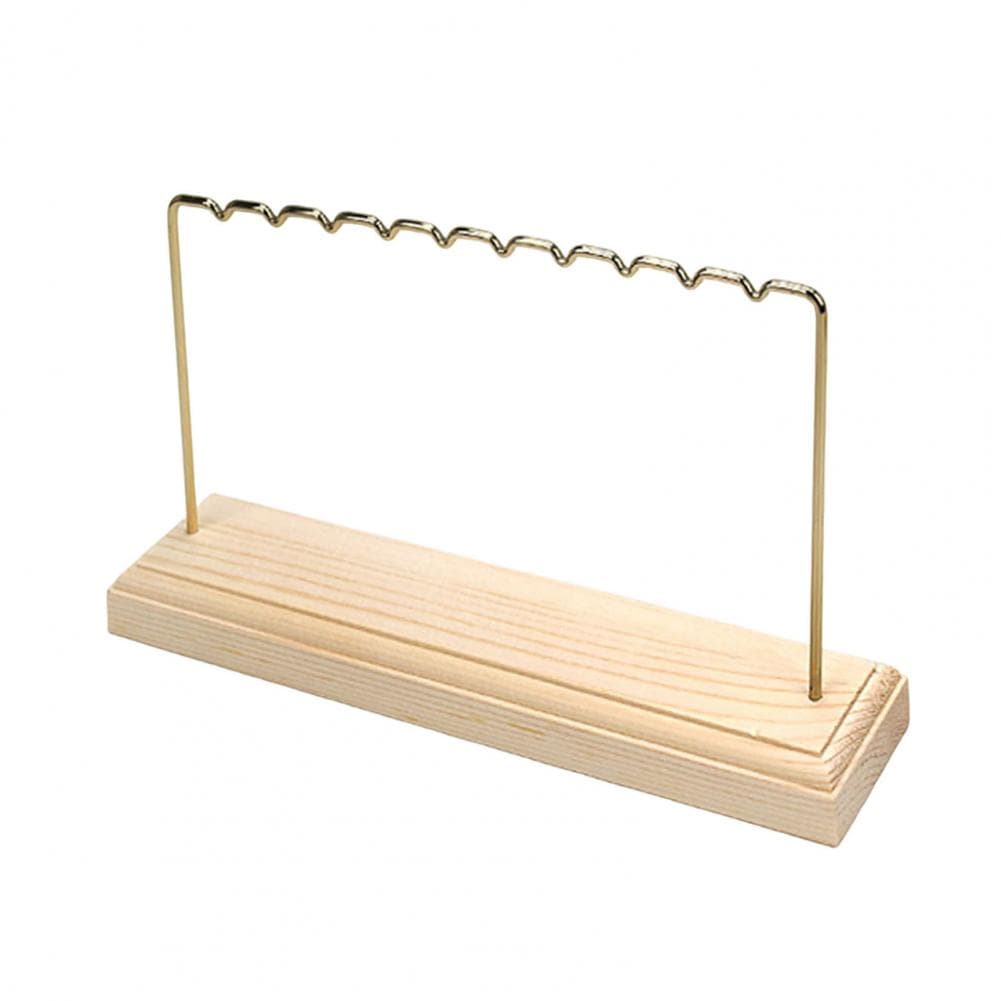 Space-saving Jewelry Holder Wooden Base 2 Tiers Earrings Holder Jewelry Rack Photo Prop Store Counter Hanging Display Shelf