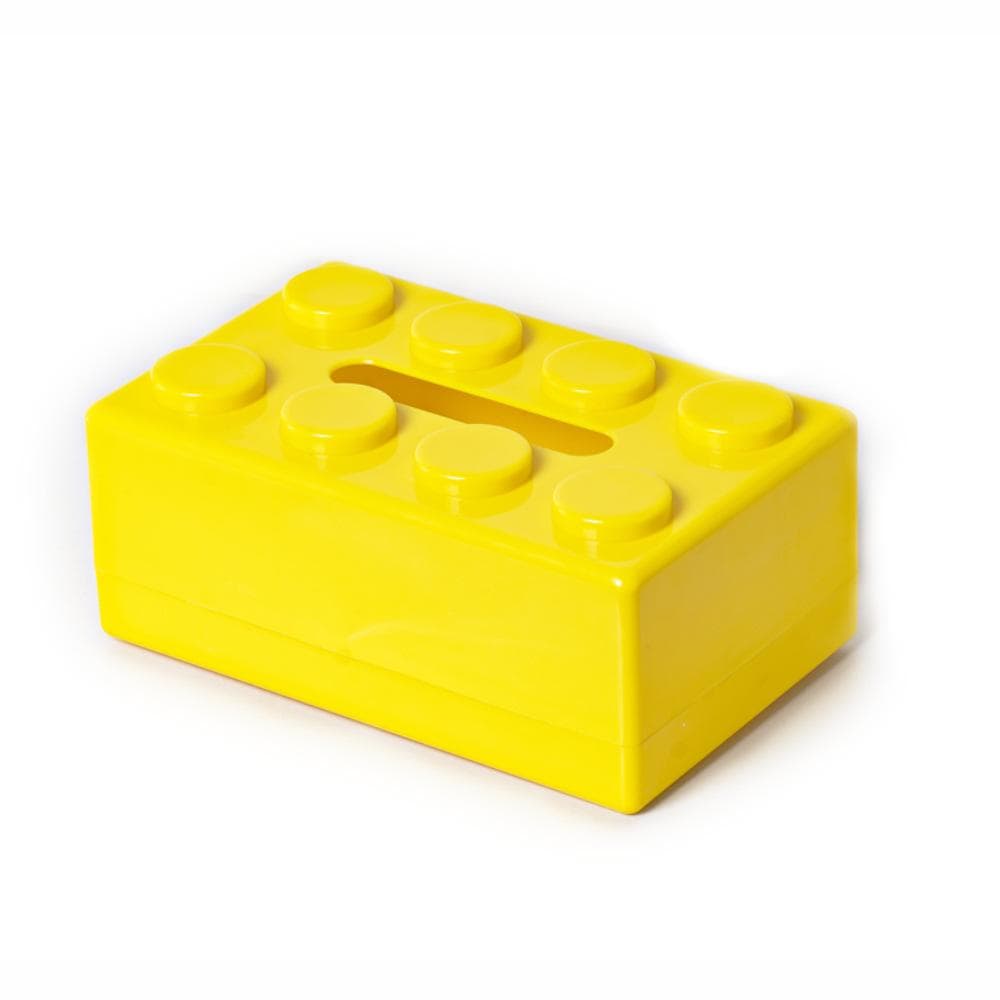 Creative Building Blocks Shape Tissue Box Paper Holder Bathroom Face Towel Box Organizer yellow