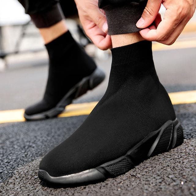 Ankle Boot Women Socks Shoes Female Sneakers Casual Elasticity Wedge Platform Shoes Mujer Soft Sole 42 cool black