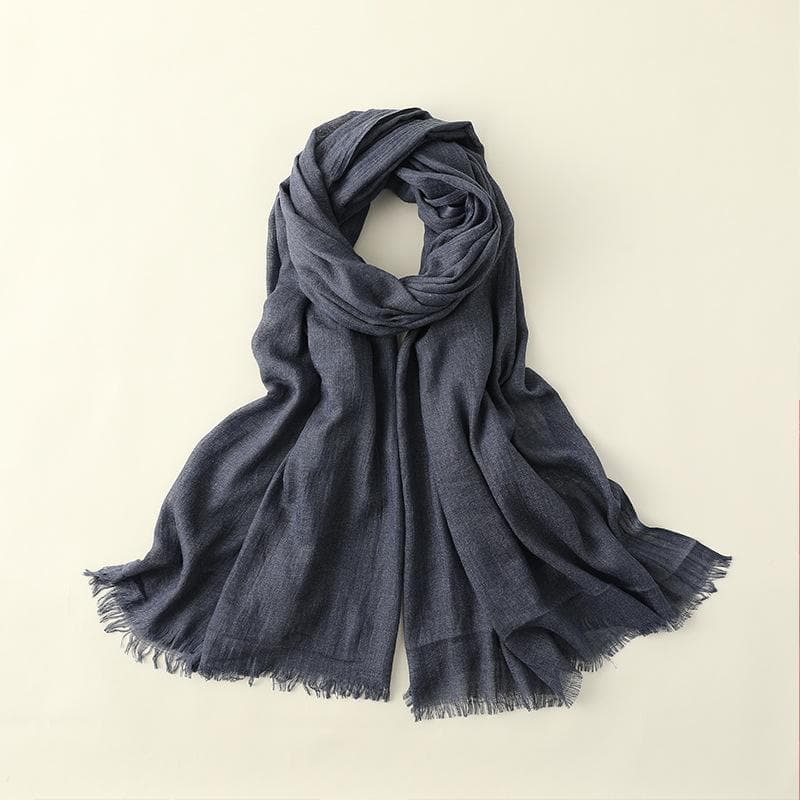Summer Silk Scarf for Women, Fashionable Sun Protection and Shading, Beach Long Scarf, Solid Color Cotton and Linen Silk Scarf, Scarf 100*195CM
