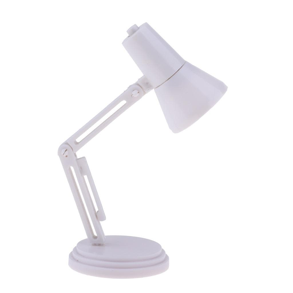 1/6 Scale White LED Desk Lamp Model Furniture for Hot Toys BJD Dollhouse Accessory Kids Pretend Play Toy white