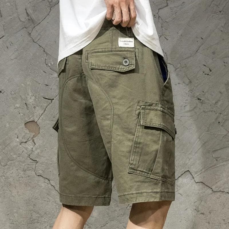 Cargo Shorts Men's Casual Loose Quarter Pants Summer Thin 38 green