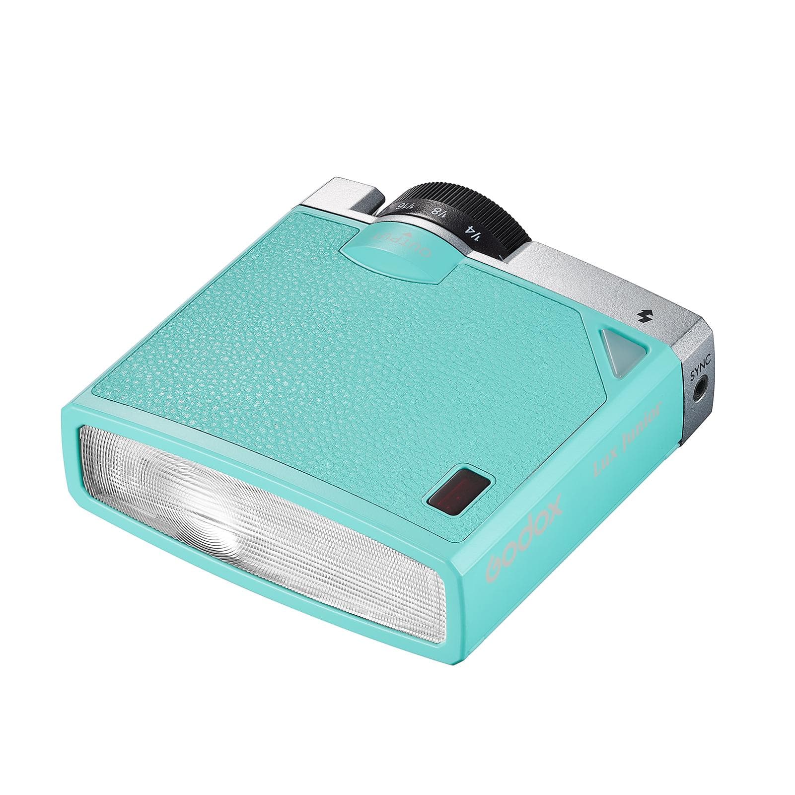 Godox Lux Junior Retro Camera Flash GN12 6000K Color Temperature Auto & Manual Modes 1/1-1/64 Flash mint green