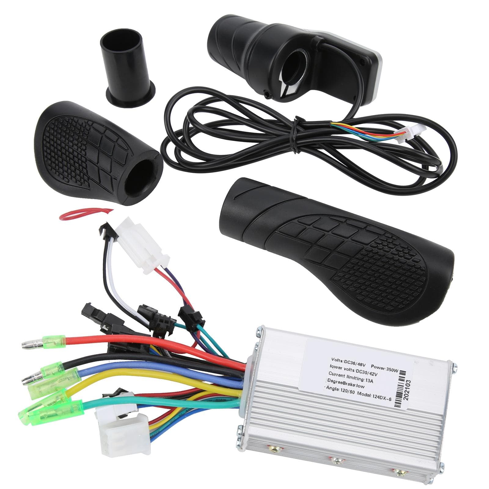 36V48V 350W Brushless Controller with LCD and 124DX Half Twist Throttle Set for Electric Scooter