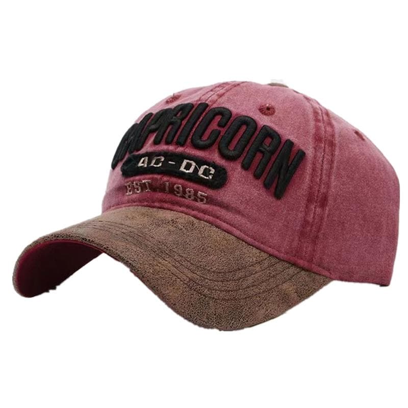 New Unisex Cap Washed Cotton AC-DC letter Embroidery Baseball Cap Outdoor Casual Classics Hats For Women Men Cap 54cm-60cm red