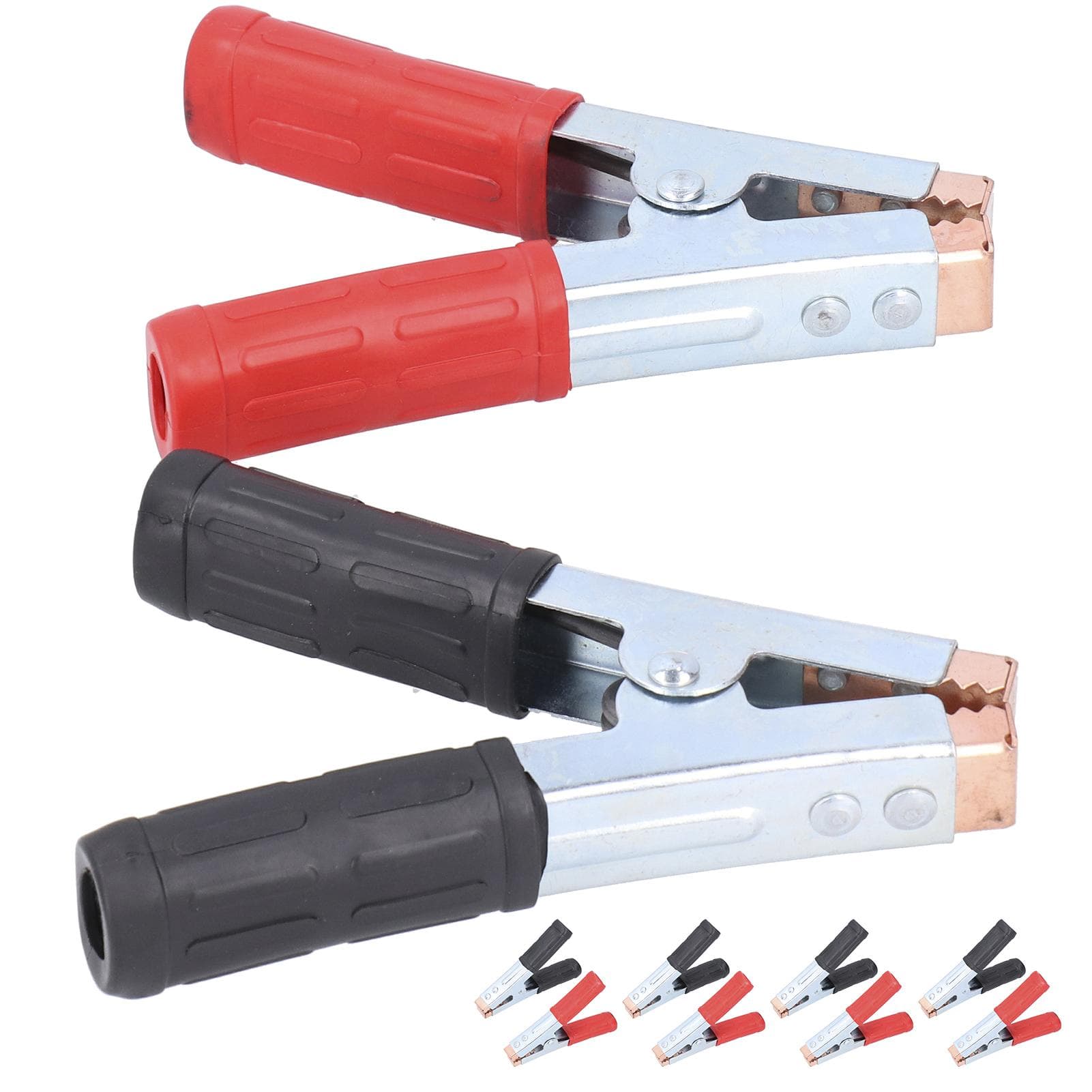 5Pair Welding Ground Clamp Battery Charging Connector 500A Spring Earth Clip WWire End