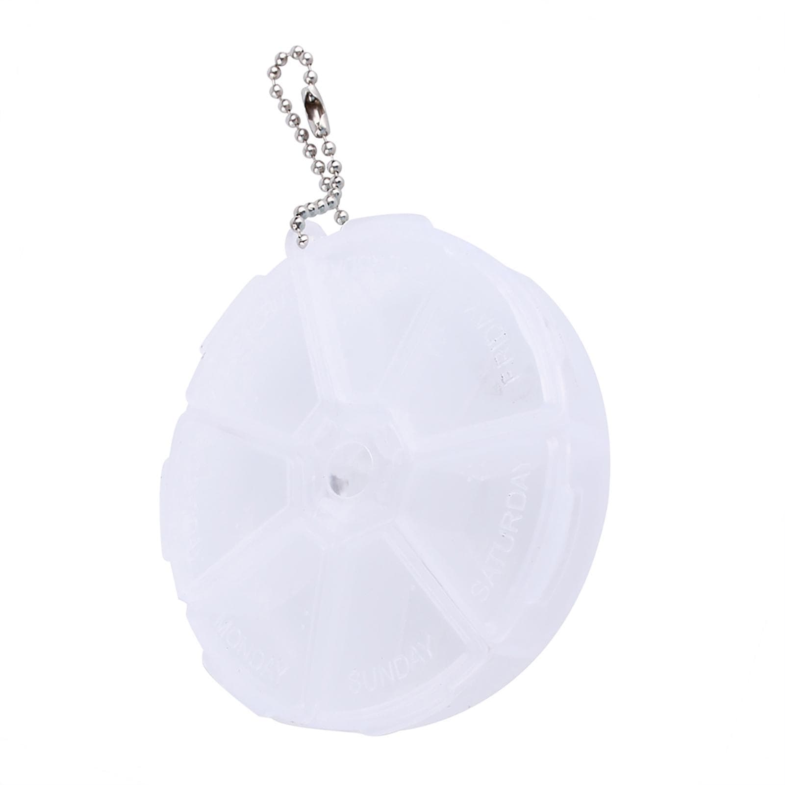 Mini 7 Days Weekly Pill Box Dispenser Organizer Container Round Tablet Pill Holder