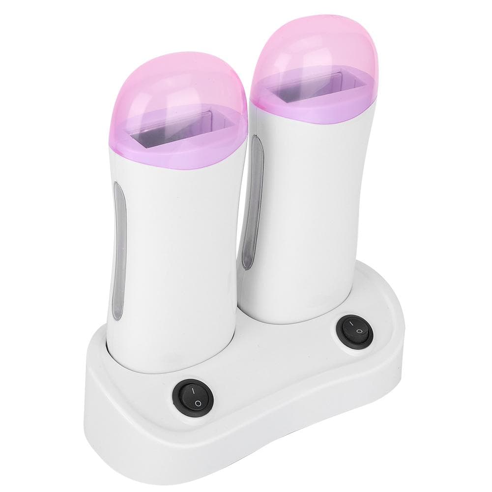 Double Cartridge Wax Depilatory Roller Warmer Heater Waxing Body Hair Removal Machine white
