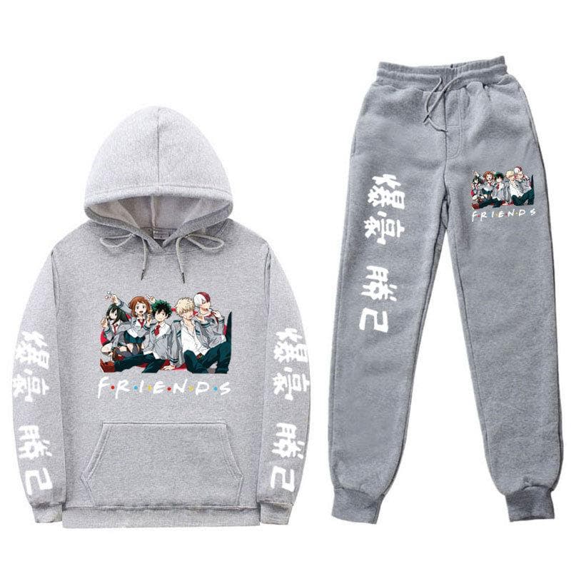 Sportswear Set Anime My Hero Academia Men and Women Casual Sports Suit My Hero Academia Hooded Suit L