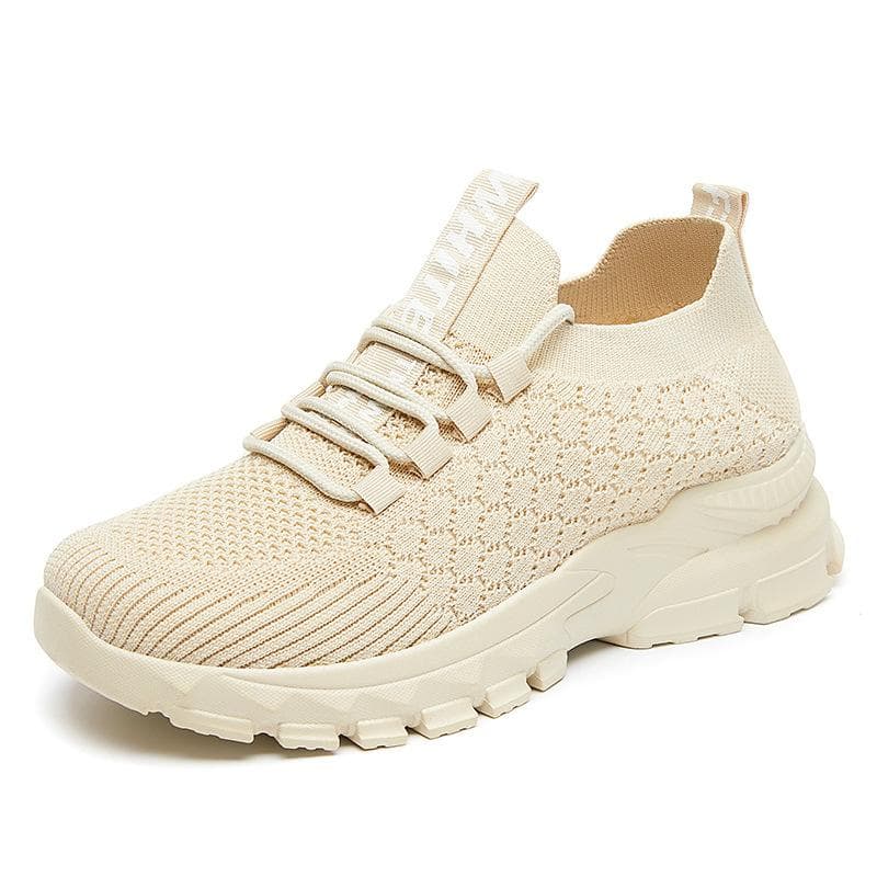 Shoes Women's Spring New Flying Weaving Breathable Casual Shoes Sports Shoes Korean Women's Shoes 41