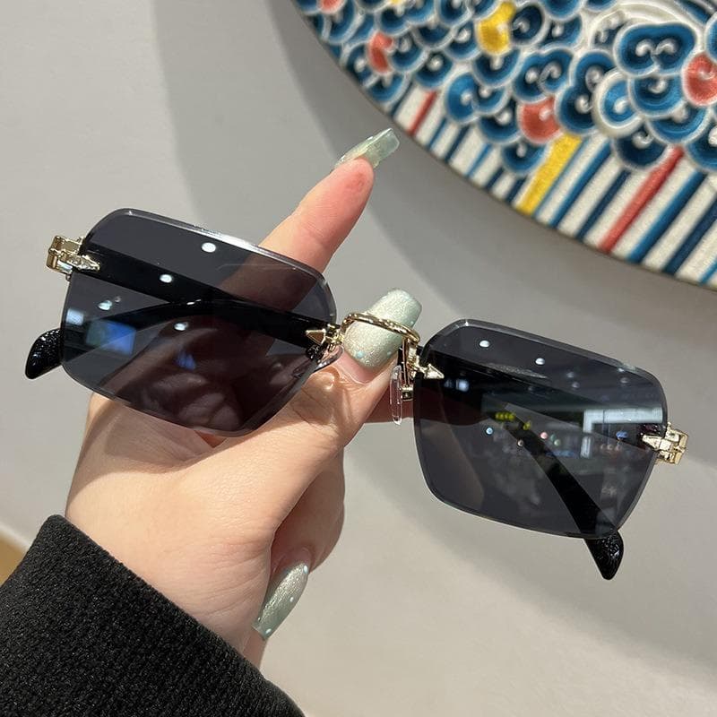Frameless Square Glasses for Men Women Lightweight Durable Unisex Eyewear for Casual Formal Wear