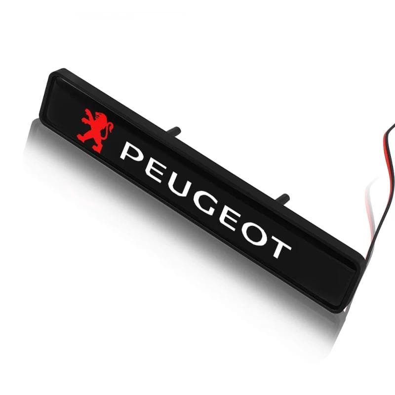 Car Decorative Styling LED Lights Front Hood Grille Badge Car Accessories For Peugeot 206 208 306 307 308 407 408 5008 2008 3008