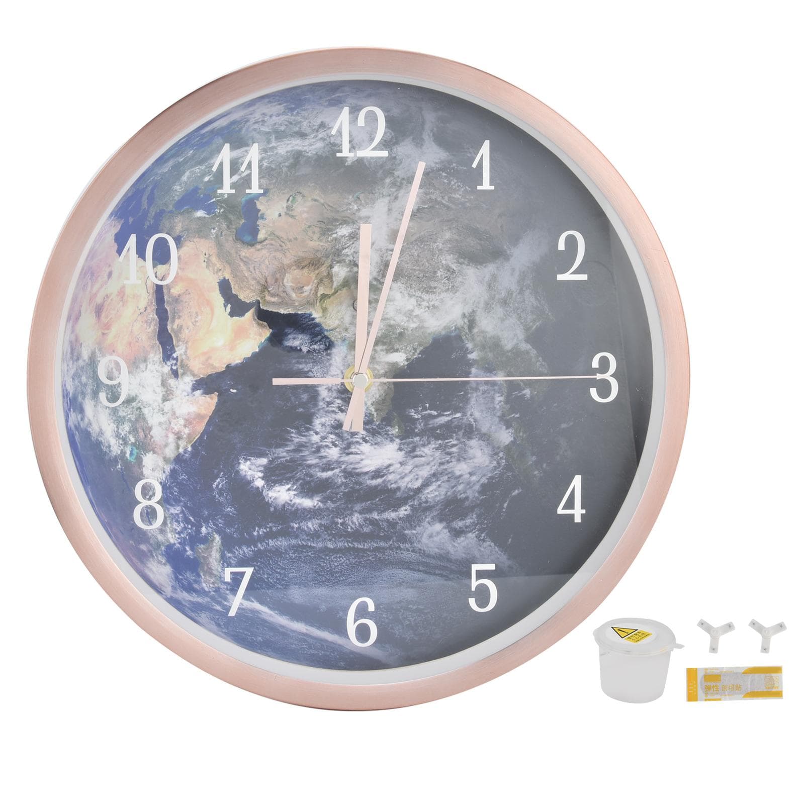 Wall Hanging Mute Clock Innovative LED Luminous Clock with Light Voice Control Rose Gold