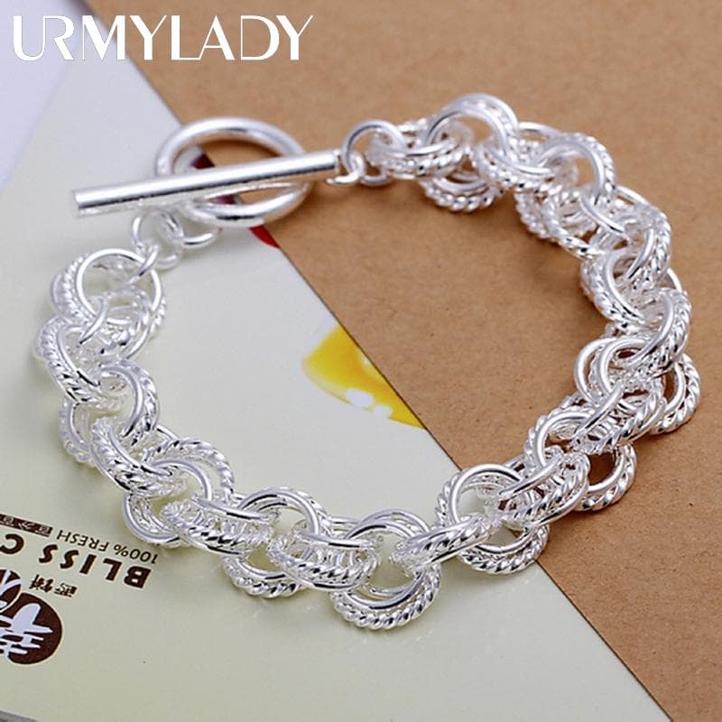 High quality 925 Sterling Silver Jewelry pretty nice fashion popular Bracelets wedding party 20cm
