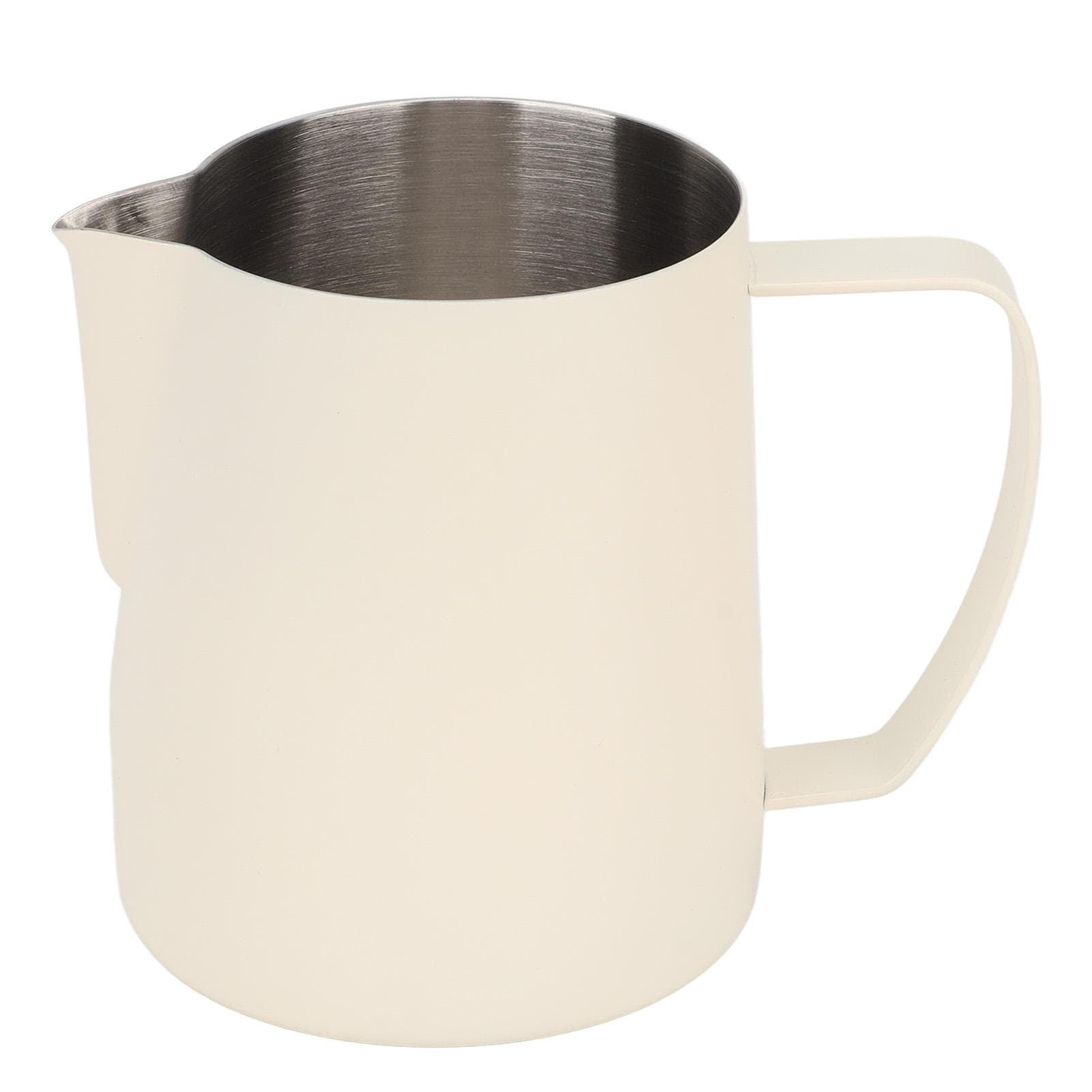Coffee Milk Frothing Cup Stainless Steel Jug Steaming Pitcher 700ml Coffee Latte Art for Coffee L(for 6.5-9kg) beige