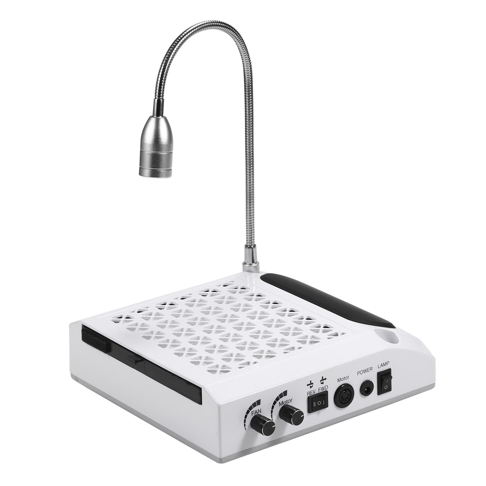 Nail Lamp+Nail Dust Collector Nail Drill Machine Dust Suction Cleaner Nails Art Salon Tools UK Plug white