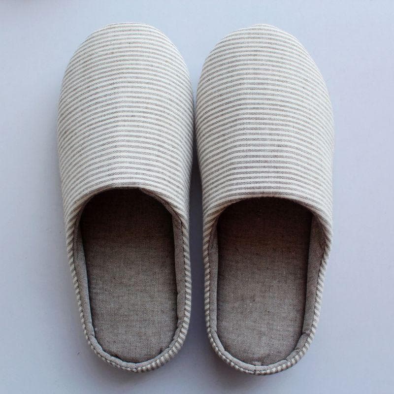 Japanese-Style Cotton Slippers: Silent, Non-Slip, Soft-Soled Indoor Footwear for Men and Women Size 42-43 coffee