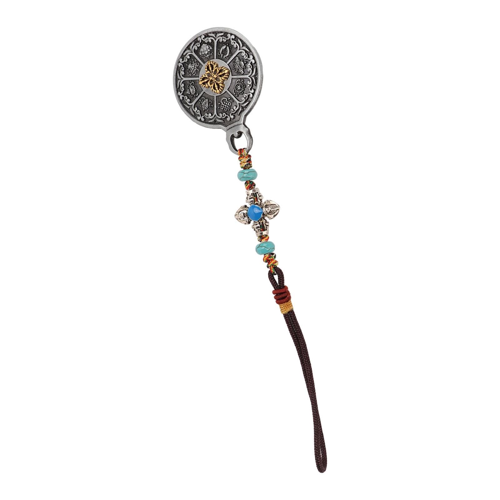 Tibetan Pendant Antique Bronze Mirror Religious Pendant Auspicious Symbols Tibetan Jewelry for