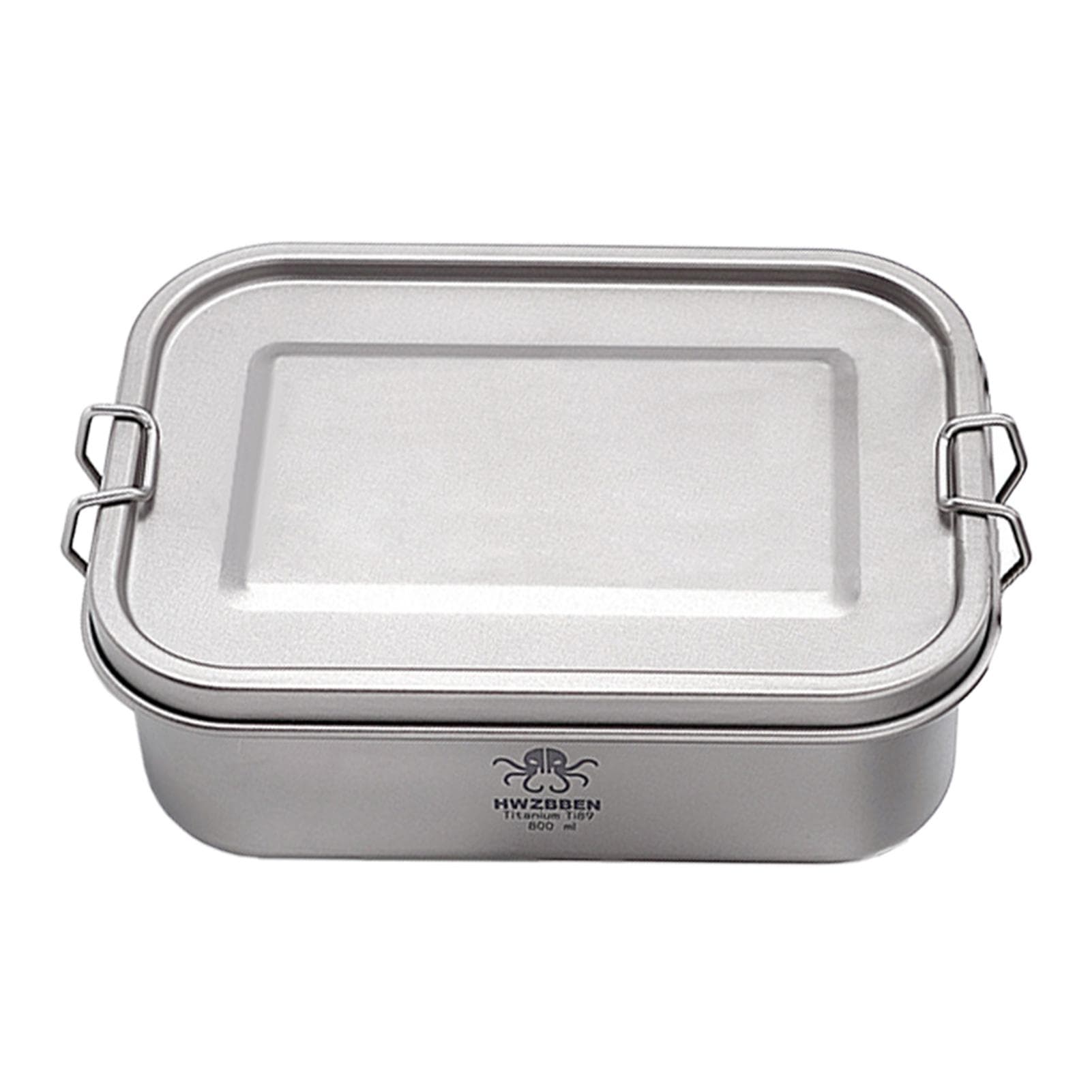 Camping Bento Box Titanium Bento Box Outdoor 800ml Lunch Box Rectangle Food Storage Container Ti88