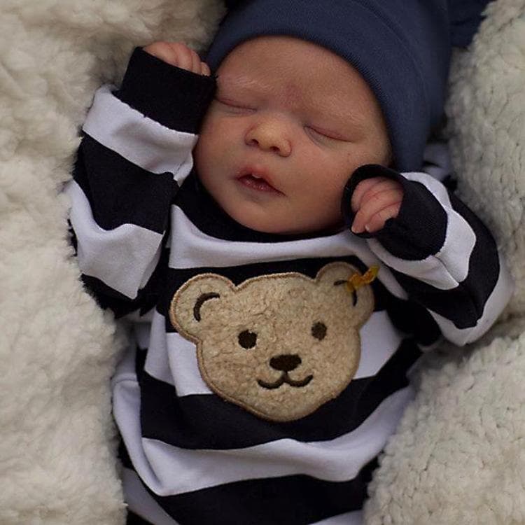 46 cm Reborn Doll Baby Toy Darren Lifelike Advanced 3D Painted Baby Toy Doll Realistic Cotton Silicone Body Newborn Dolls Kid Birthday Christmas Gifts Cloth body doll