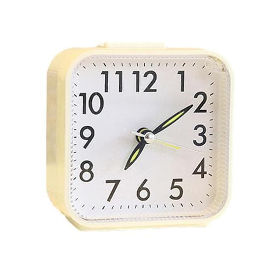 Non Ticking Alarm Clock Battery Powered Silent Bedside Clock Night Light Easy to Read Loud Enough Travel Clock for Heavy Sleepers Kids Elderly white