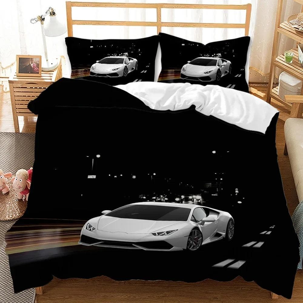 Race Car Bedding Set Boys Extreme Sports Duvet Cover Set Cool Car Comforter Cover Car Sports Queen Size Polyester Quilt Cover 70x133cm 2pcs