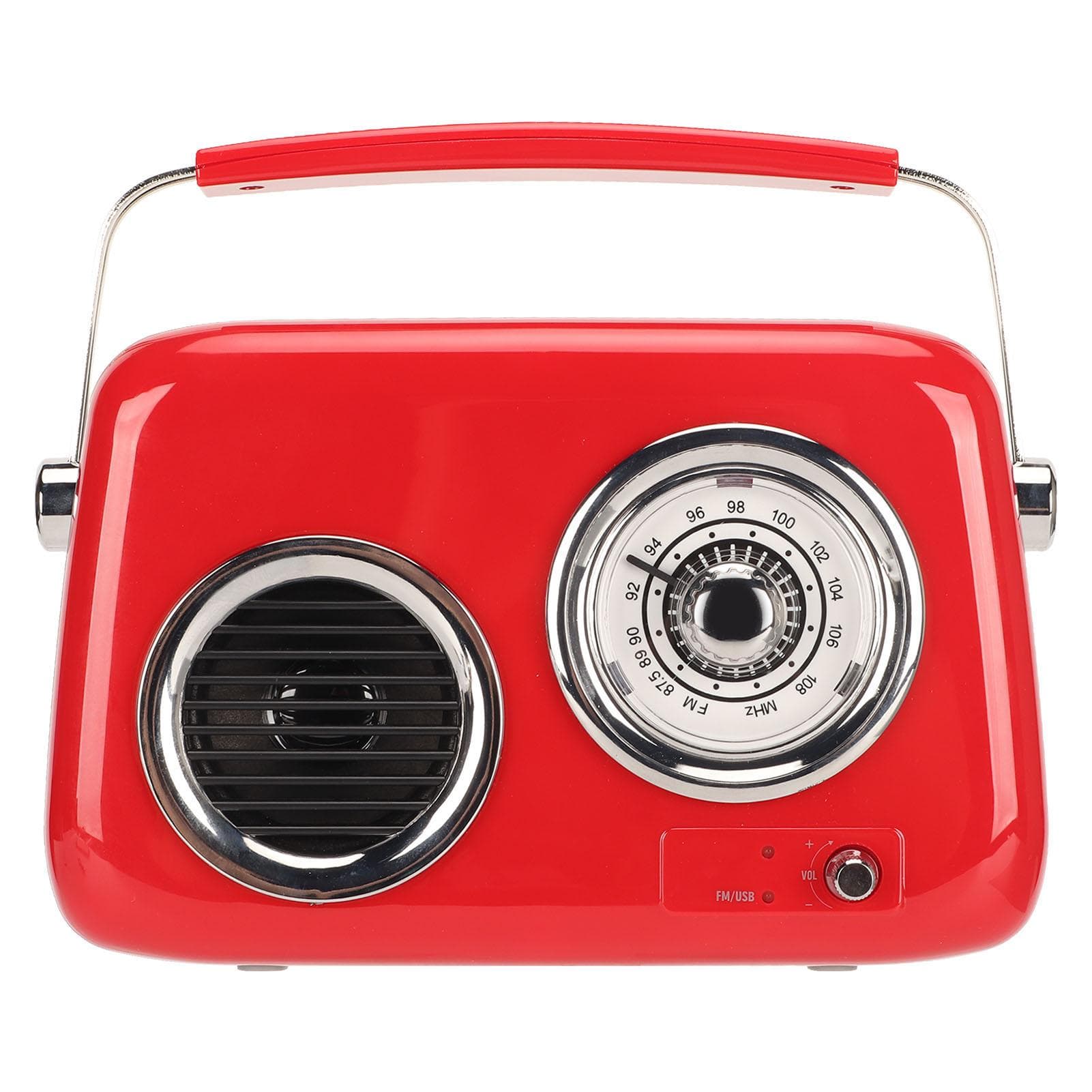 Retro Radio Bluetooth Speaker Portable Handheld HiFi Stereo Sound Cute Old Fashion Style Radio red