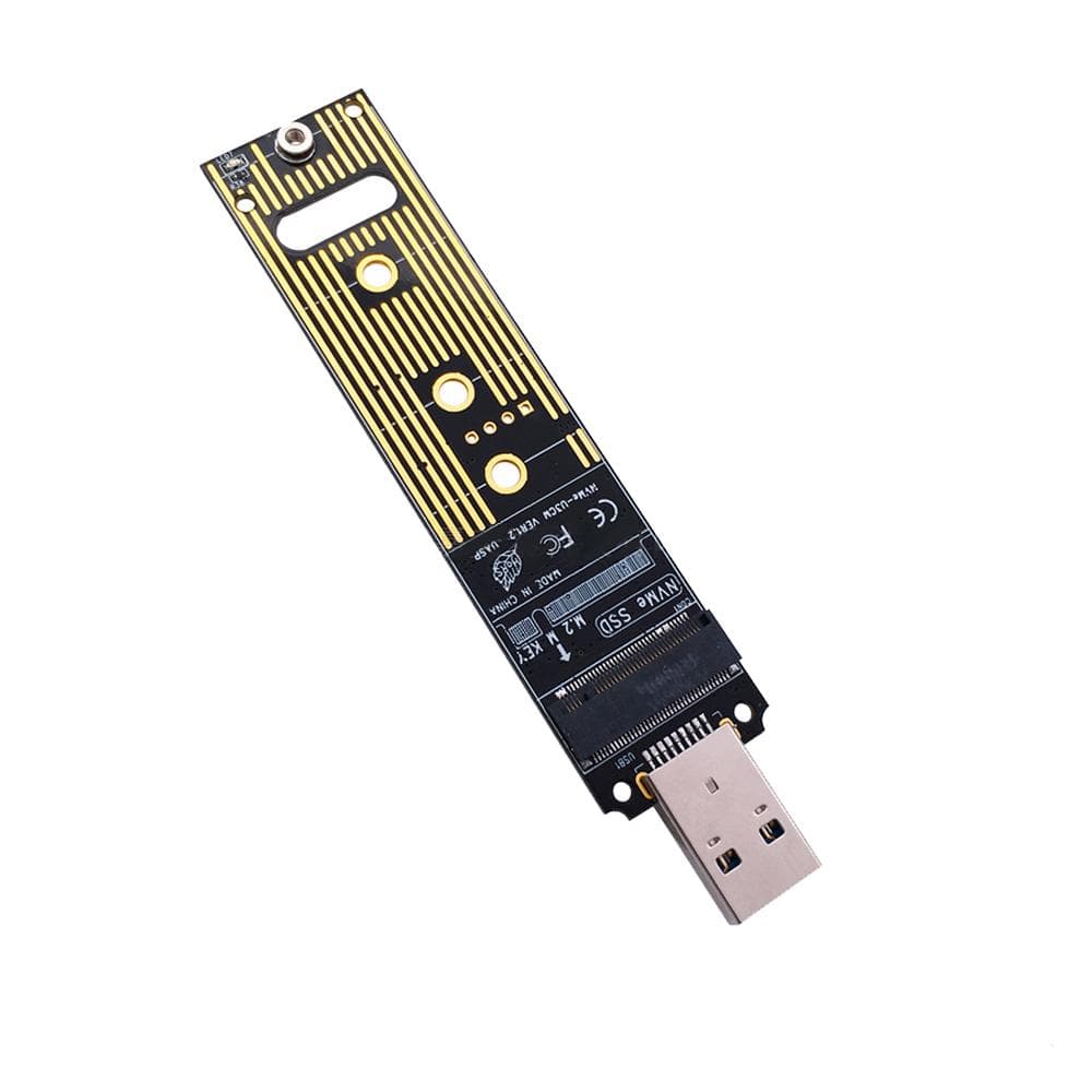 M.2 Portable NVME SSD to USB 3.1 Type-A Adapters No Driver Need Plug and Play black