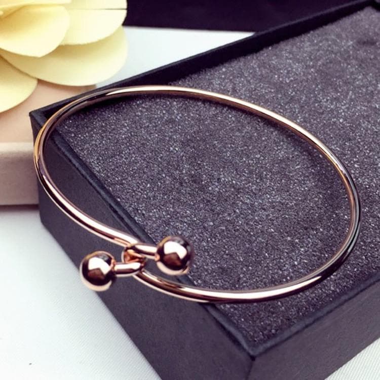 Women's Korean Version Simple Wild Double Beads  Bangle