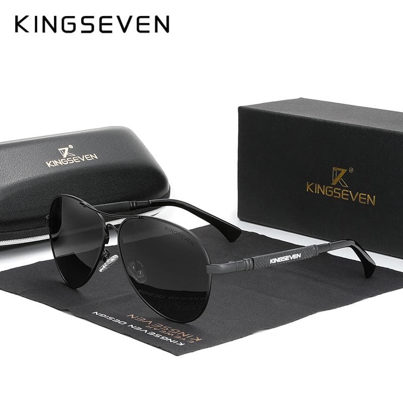 KINGSEVEN New Trend Quality Titanium Alloy Men's Sunglasses Polarized Sun glasses Women Pilot Mirror Eyewear Oculos de sol M