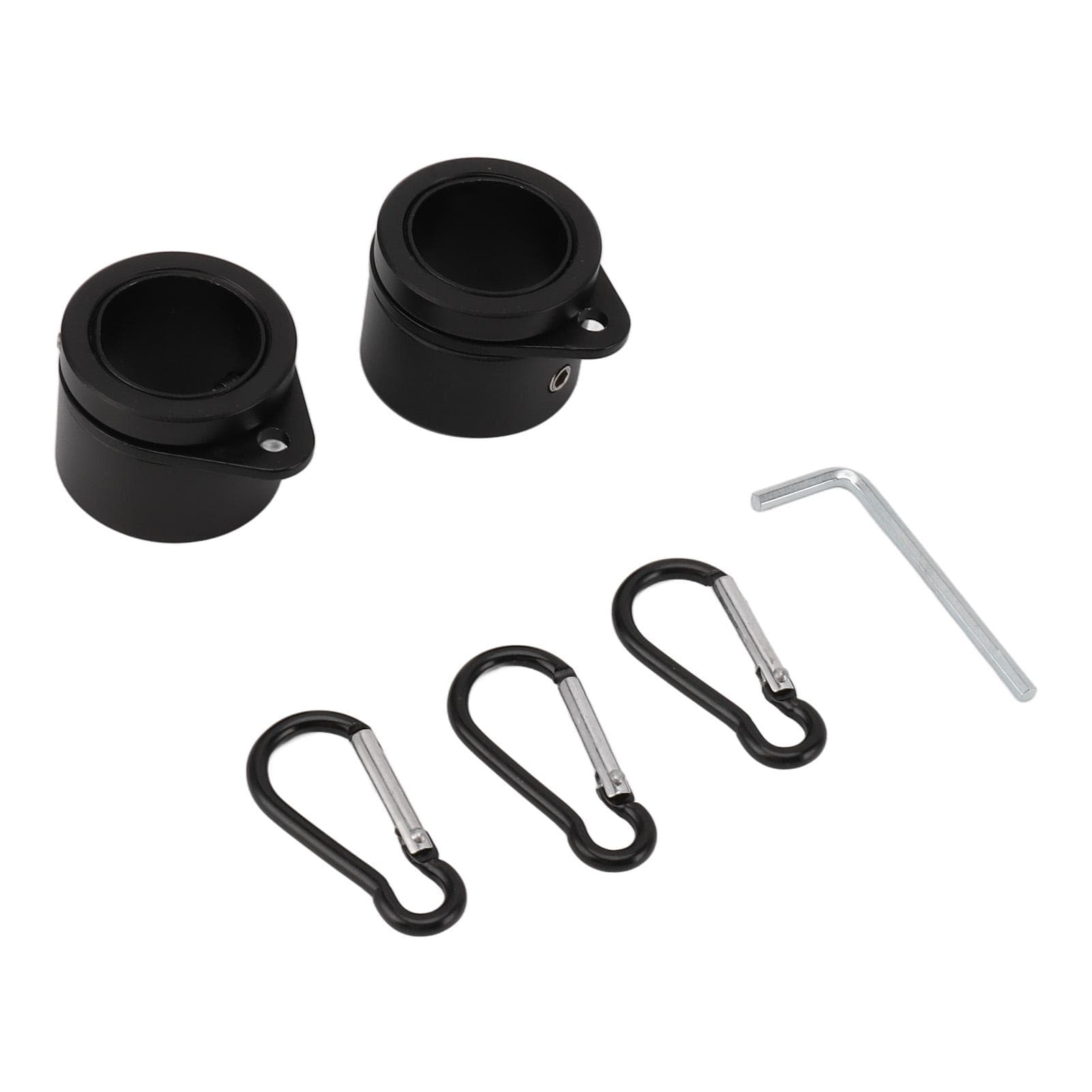 2 Pcs G3/4 Flag Pole Rings Aluminium Alloy 360 degrees Rotating Anti Wrap Spinning Flagpole Mounting Clip black