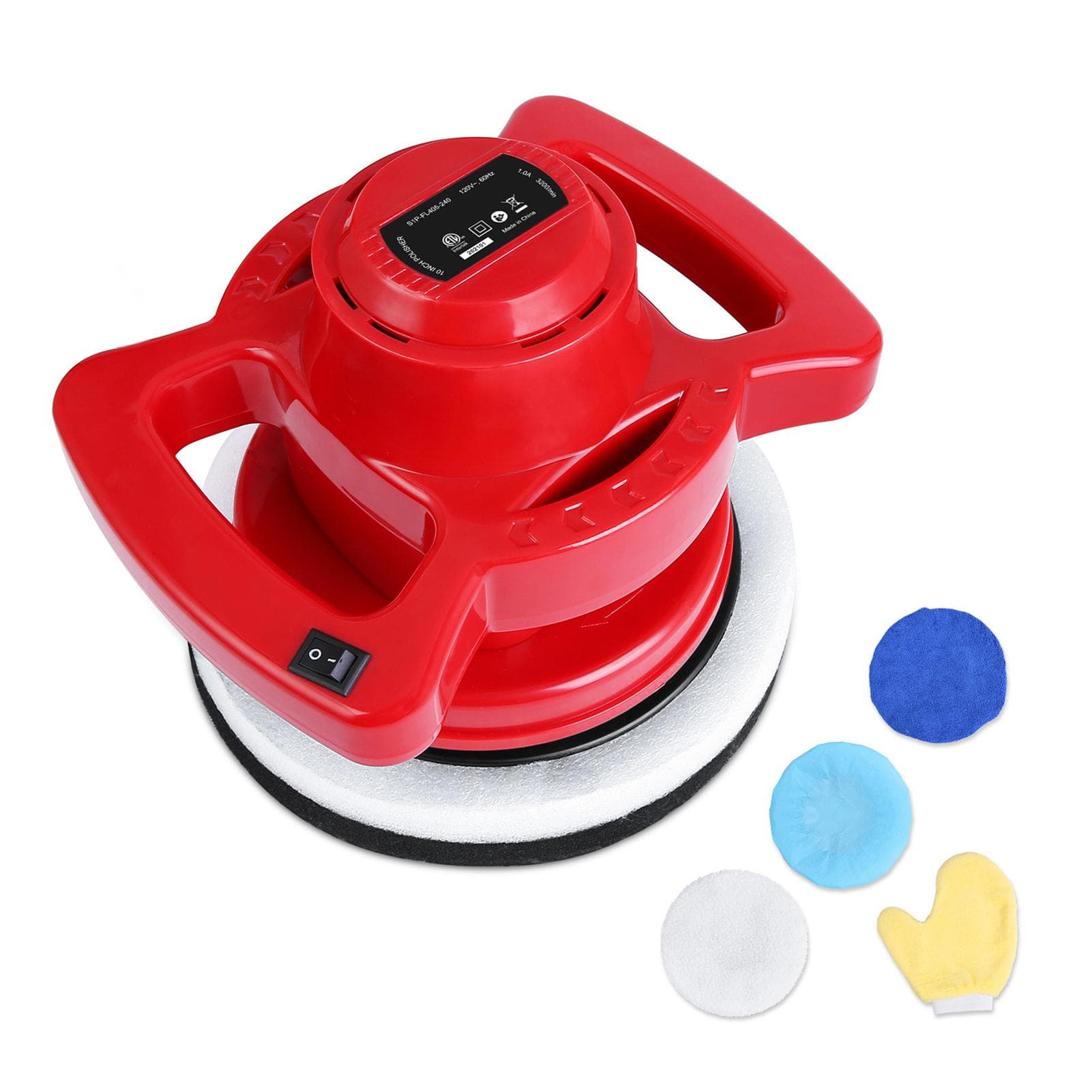 Random Orbital Polisher 10 Inch 250MM Car Eccentric Polisher Waxer 3200 OPM Orbital Buffer US Plug red
