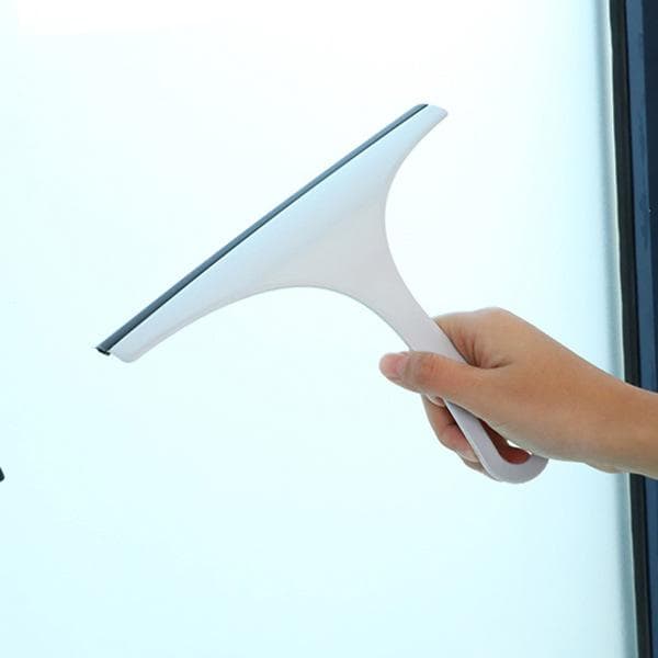 Household Cleaning Bathroom Mirror Cleaner With Silicone Blade Holder Hook Car Glass Shower Squeegee Window Glass Wiper Scraper 1PCS light blue