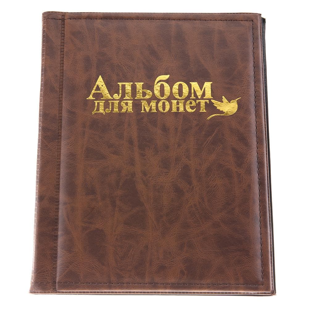 250 Pockets 10 Pages World Coin Storage Folder Album Money Collecting Holder Book Brown