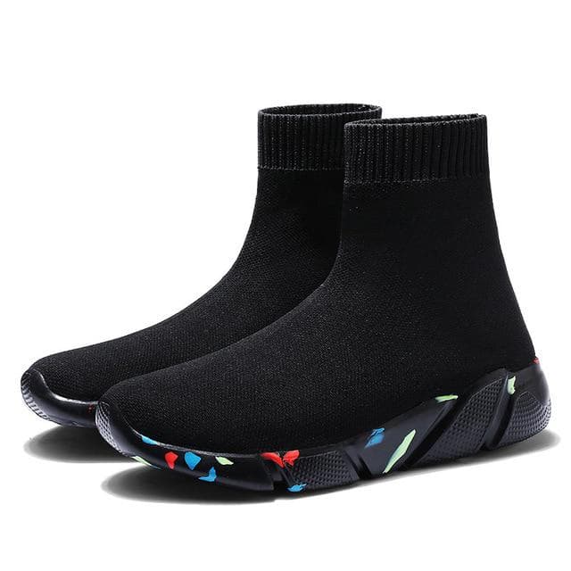 Ankle Boot Women Socks Shoes Female Sneakers Casual Elasticity Wedge Platform Shoes Mujer Soft Sole 38 multicolour