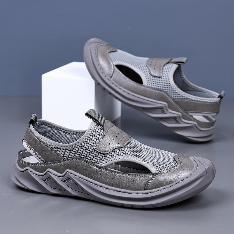 Summer Men Sandals Genuine Leather Mens Casual Shoes Outdoor Men Leather Sandals for Men Beach Shoes Roman mens Shoes 46
