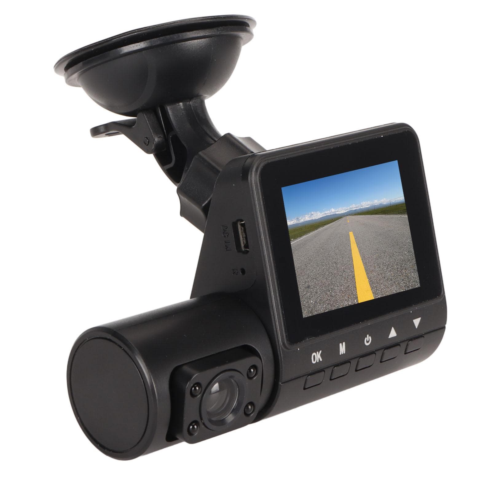 2.0in 3 Way Car Dash Recorders Front Rear HD Panoramic Synchronous Video Recording Waterproof Lens black