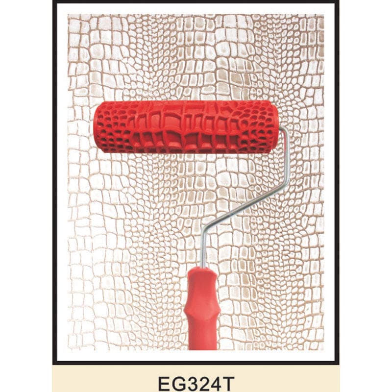 Various Embossed Pattern Painting Roller With Plastic Handle Brush Tool 7  L 17.9x5.2cm