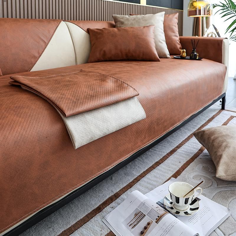 Modern Waterproof Sofa Cover Technology Leather Cloth Solid Sofa Towel Couch Cover Anti-slip Cushion Multi-Size Sofa Protector 70x70cm 1pcs