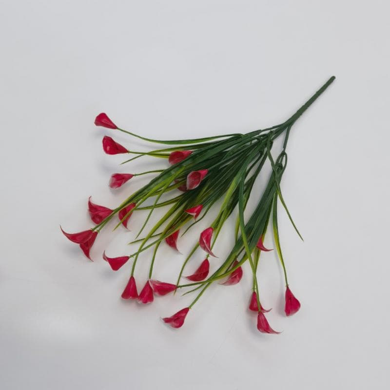 1Pcs Artificial Flowers Calla Lily Small Rose Buds Bunch Wedding Home Grave Outdoor Bouquet Decorative Flowers red